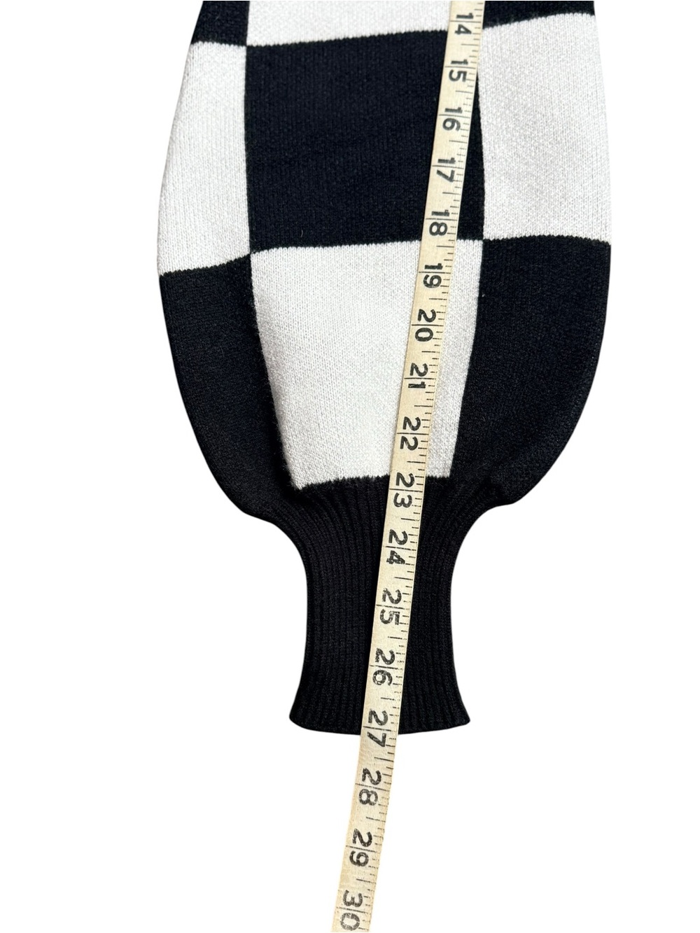 ZESICA Black White Checkerboard Balloon Sleeve Sweater Size Small - Picture 8 of 9